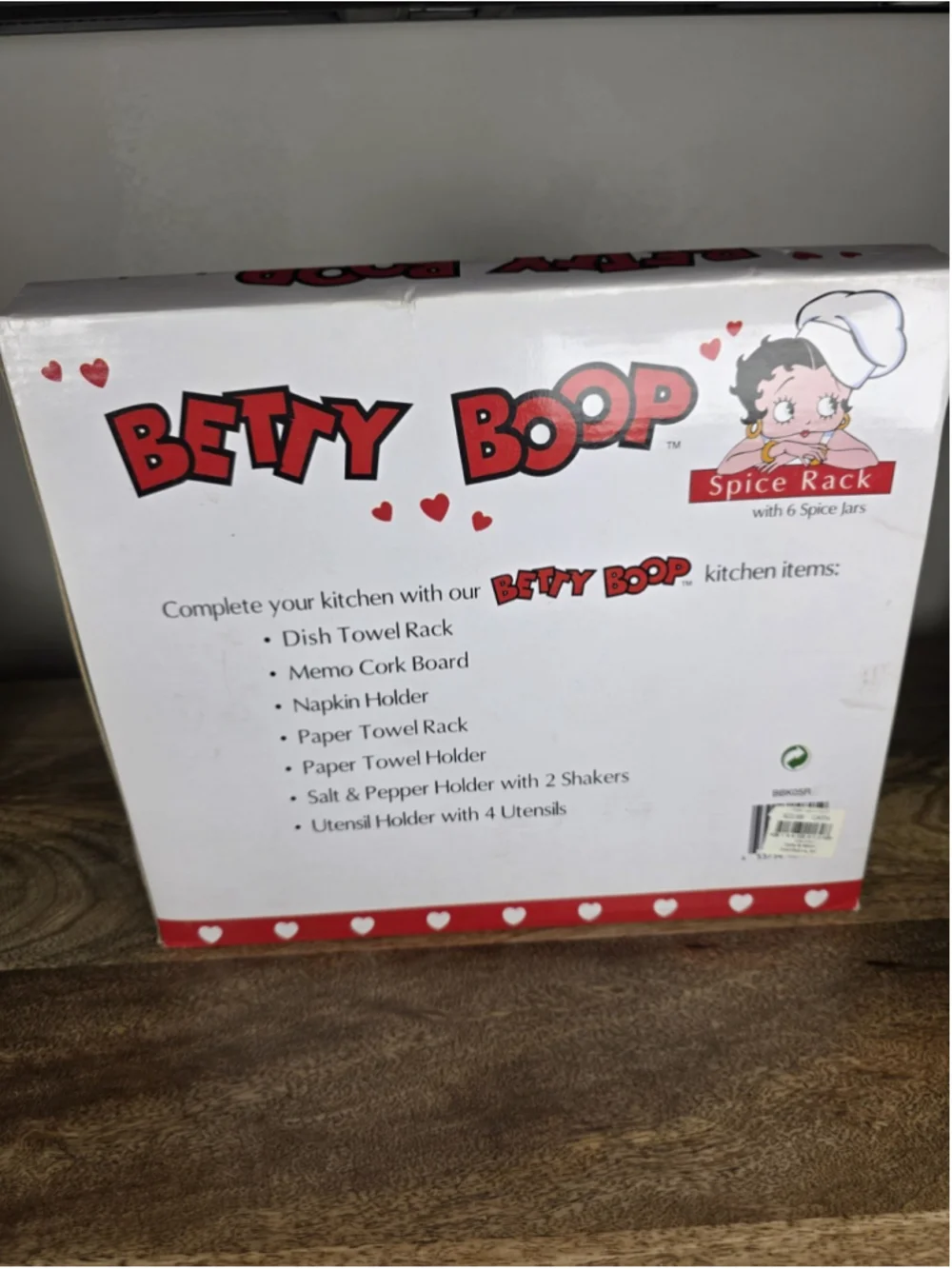 Vintage 2004 Betty Boop Spice Rack 6 Glass Jars Bright Ideas BBK05R New Open Box